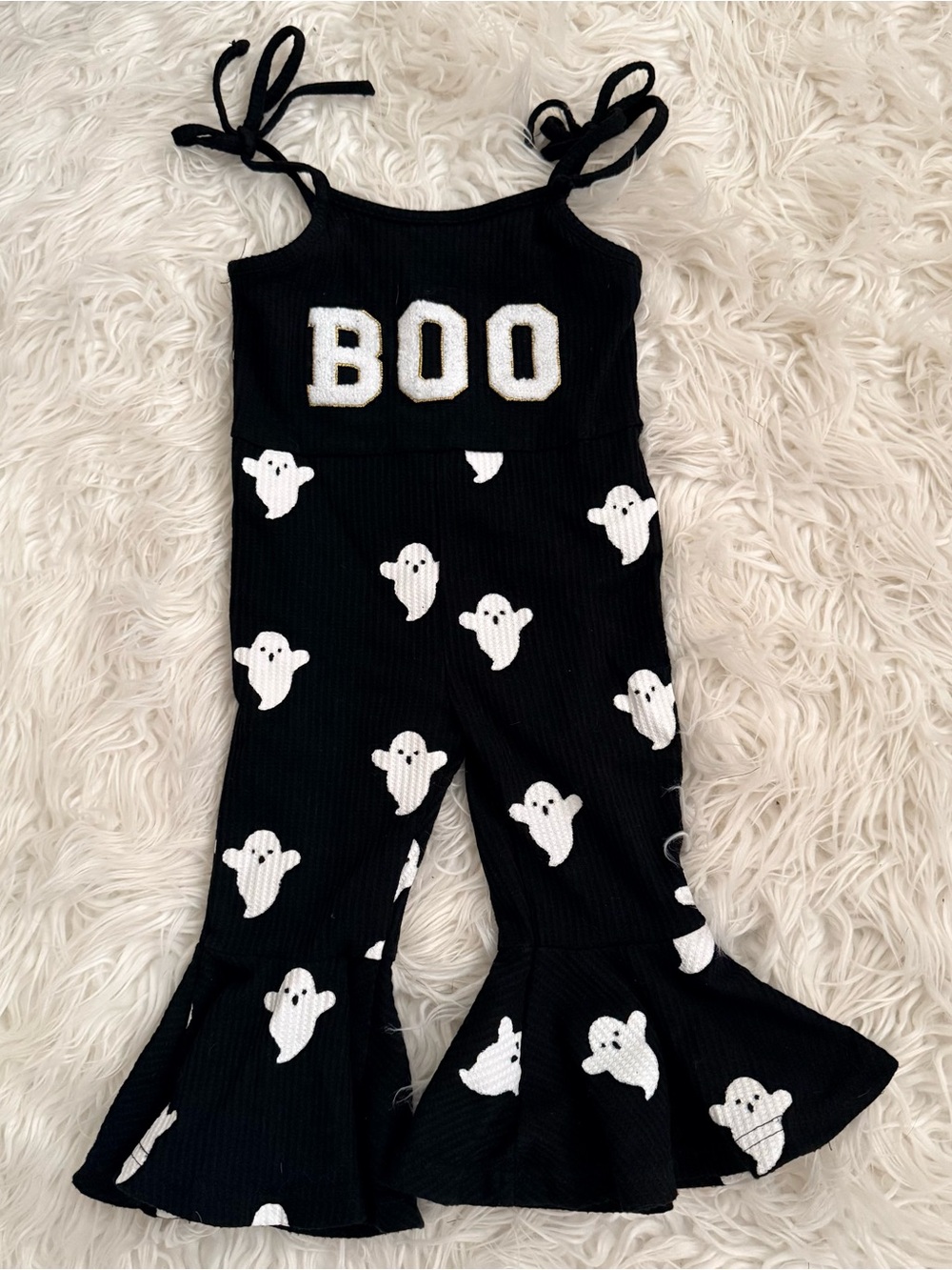 Black 'BOO' Toddler Ghost Romper